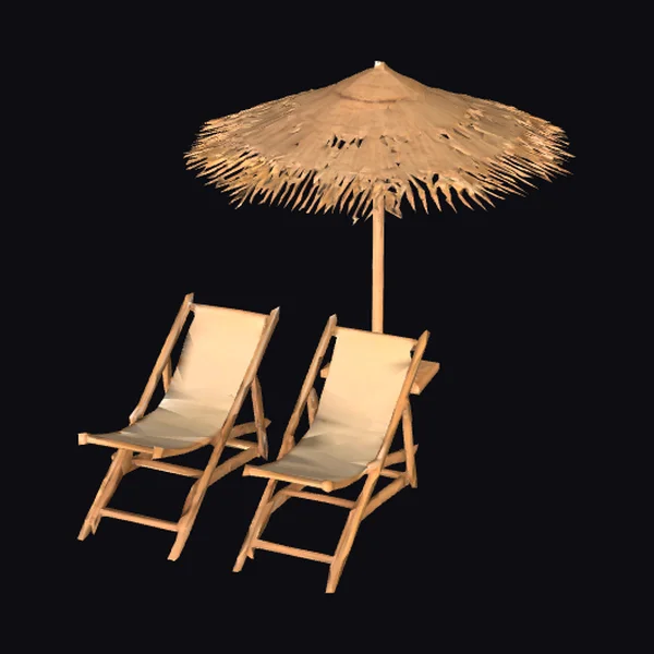 Beach Chairs and Umbrella