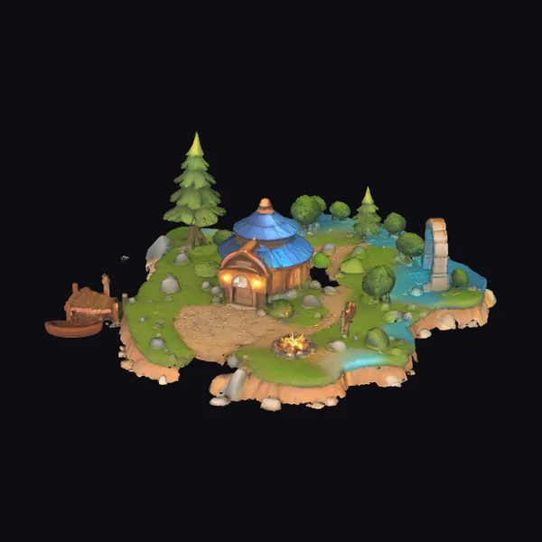 Island Retreat Scene