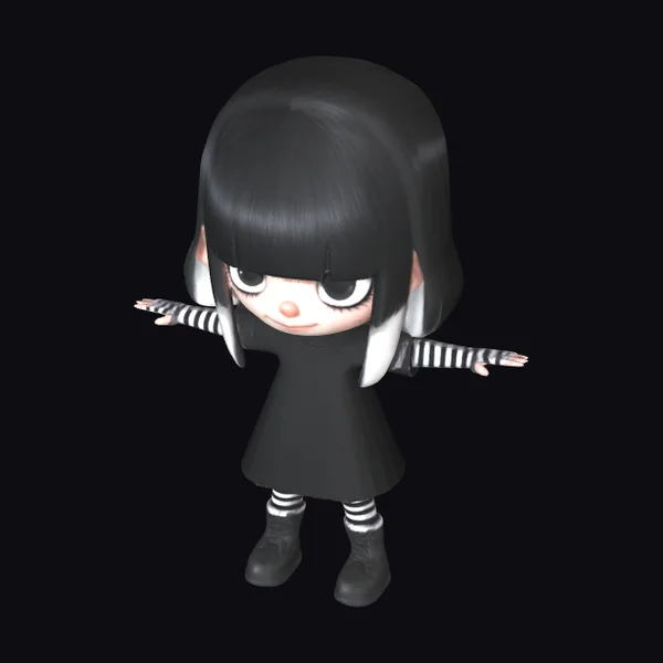 Cute Goth Girl Character