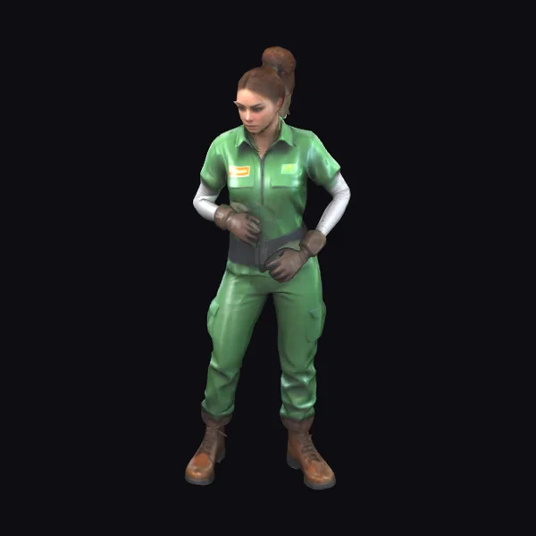 Athletic Female Garbage Collector