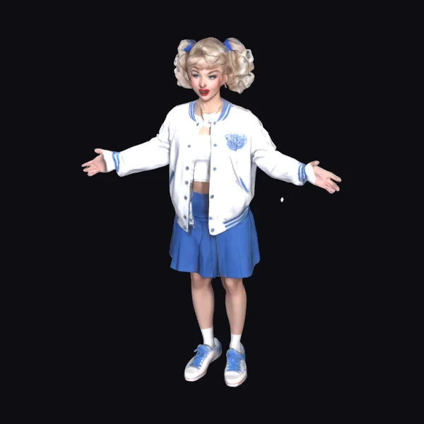 Young Female Cheerleader Stretching