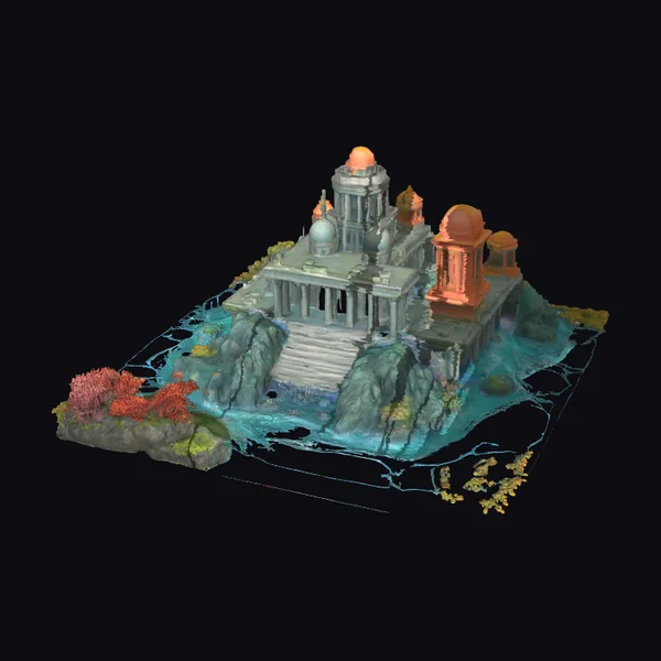 Ancient Underwater Temple Ruins