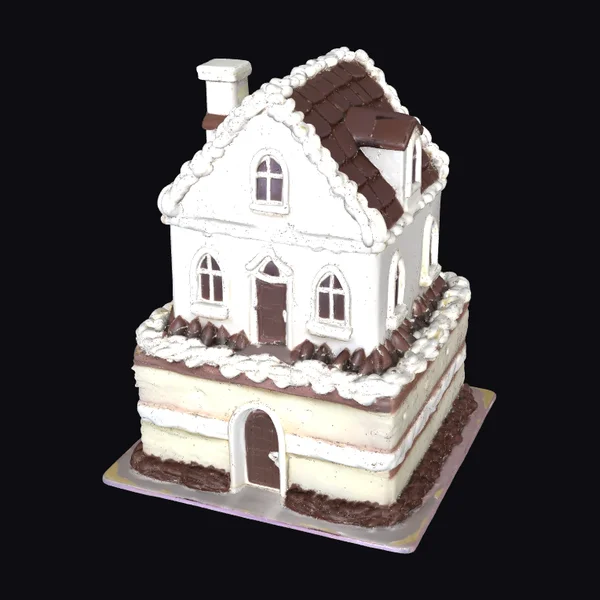 White Chocolate House Cake