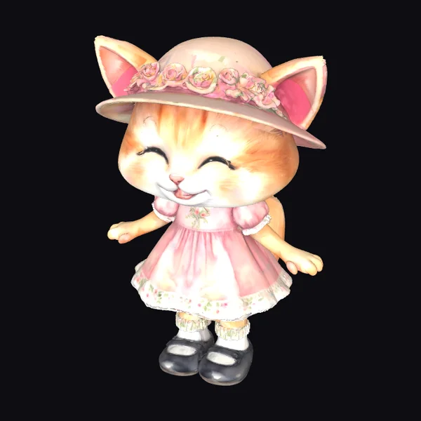 Anthropomorphic Kitten in Dress