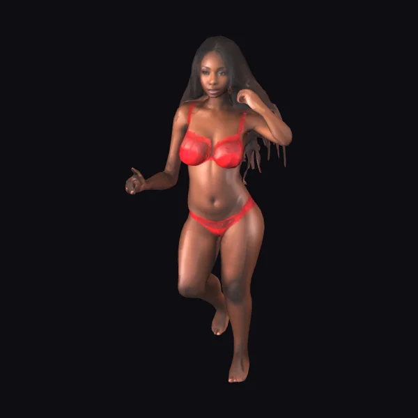 African Woman in Red Lingerie