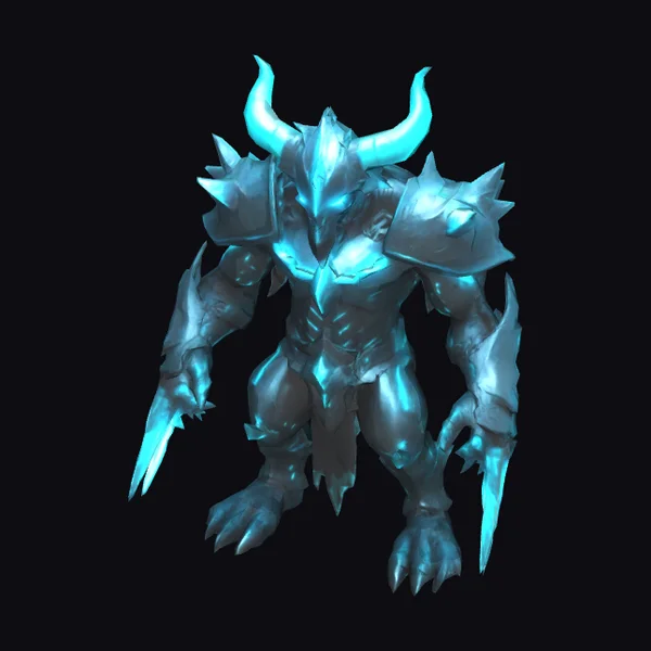 Glowing Blue Armored Beast