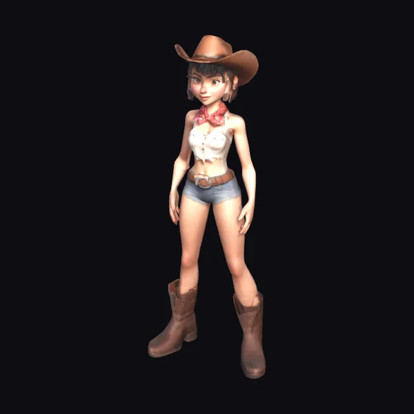 Cowgirl in Skimpy Outfit