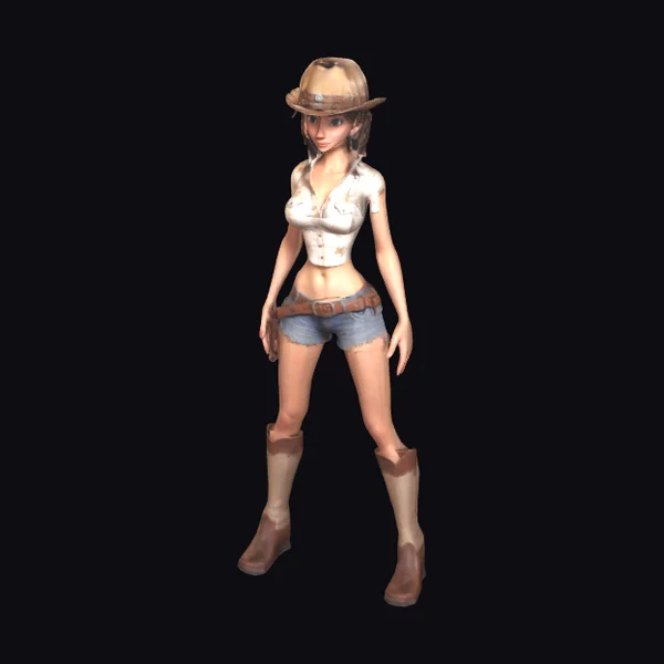 Cowgirl in Skimpy Outfit