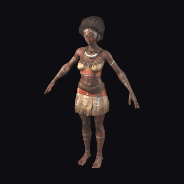 African Tribal Warrior Girl