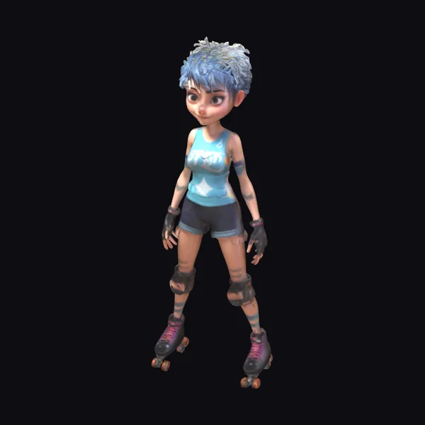 Roller Derby Girl A-Pose