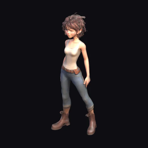 Young Female Adventurer A-Pose