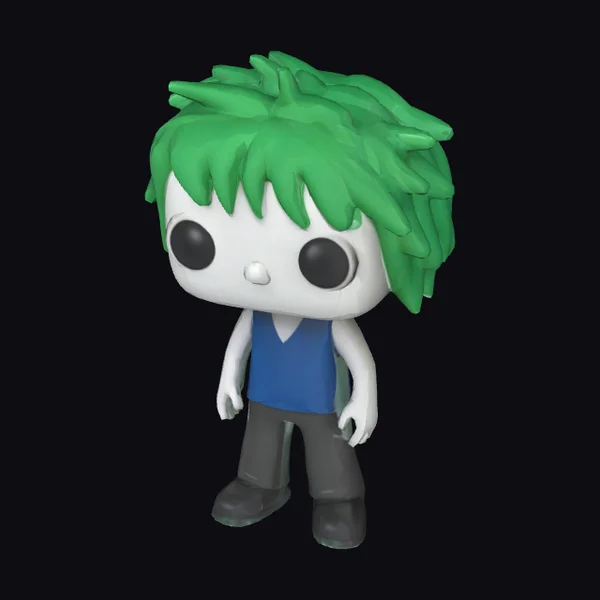 Green-Haired Cartoon Figure