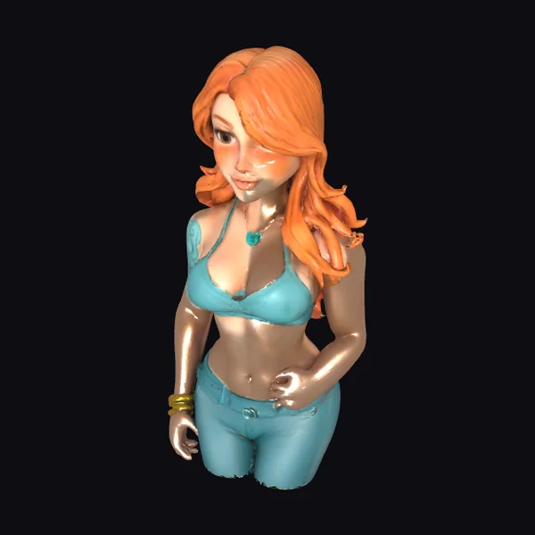 Woman in Teal Outfit