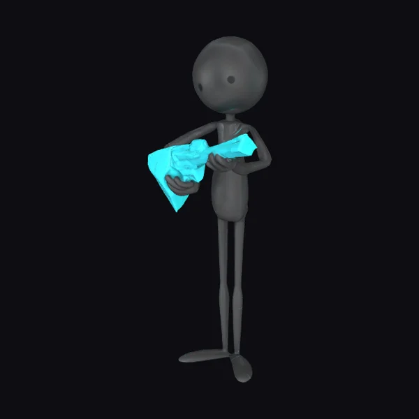 Black Stick Figure Holding Shape