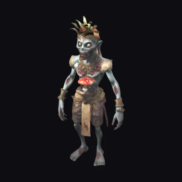 Zombie with Mushroom Growth