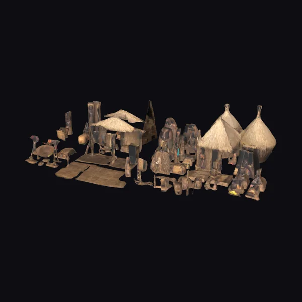 African Voodoo Township Scene