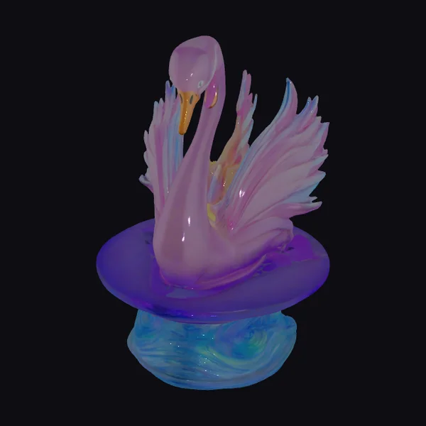 Carnival Glass Swan Sculpture
