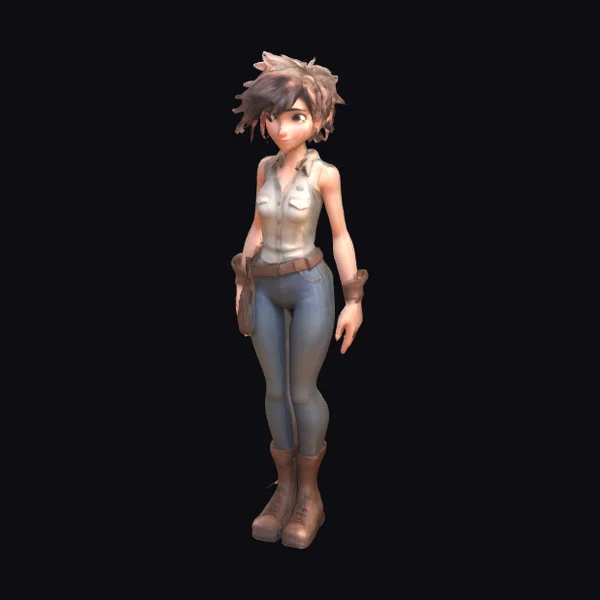 Young Female Adventurer A-Pose