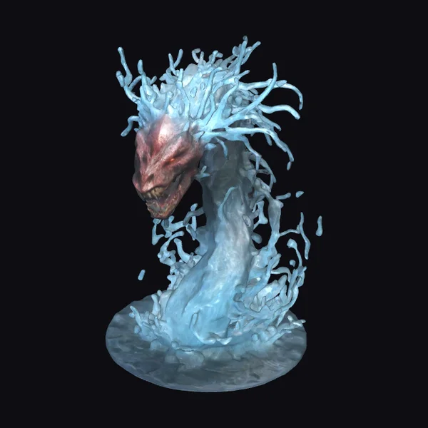 Water Elemental Demon Head