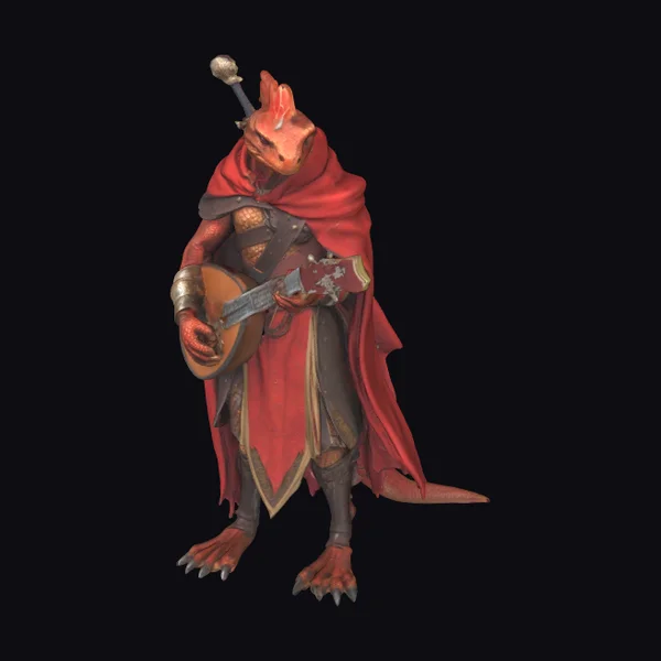 Lizard Man with Lute