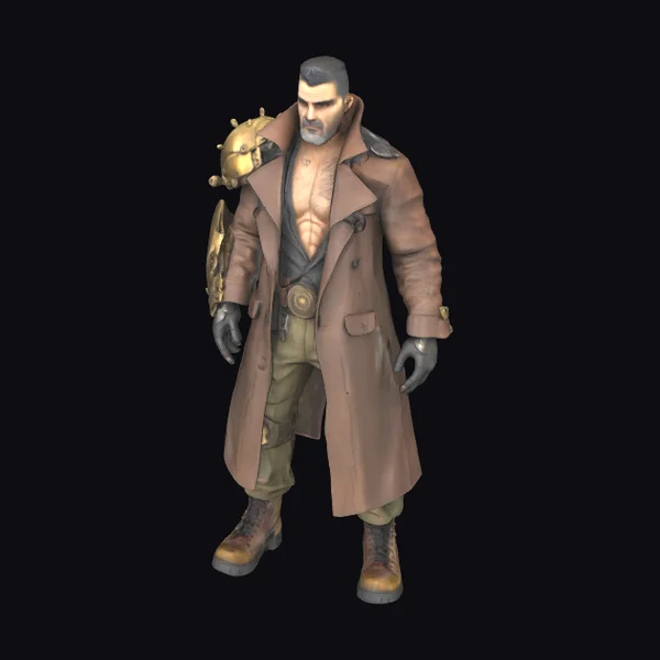 Battle Worn Trench Coat Character