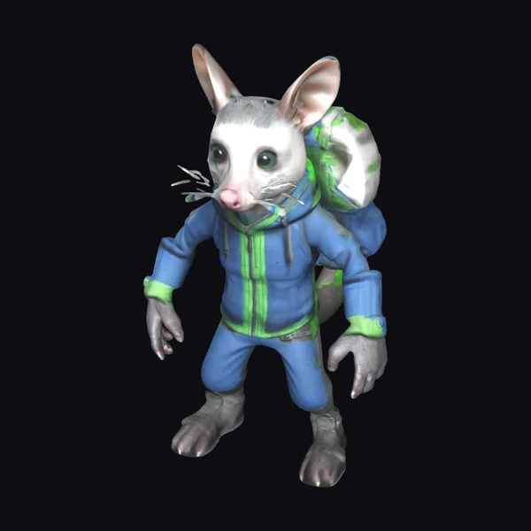 Anthropomorphic Opossum Character