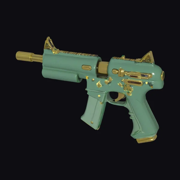 Gold Inlaid Submachine Gun