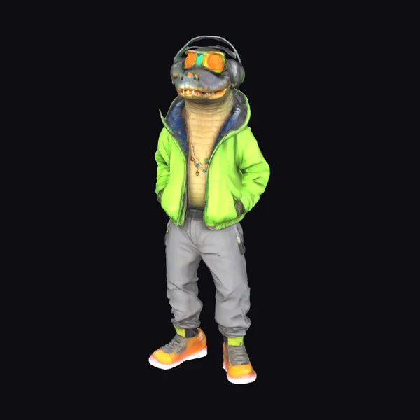 Anthropomorphic Alligator in Sunglasses