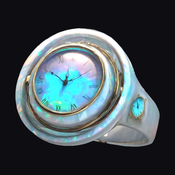 Shiny Opal Ring Clock