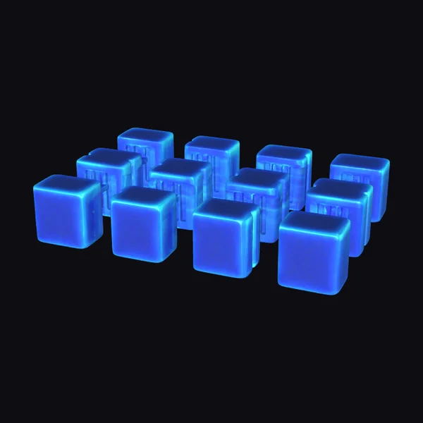 Interconnected Blue Cubes