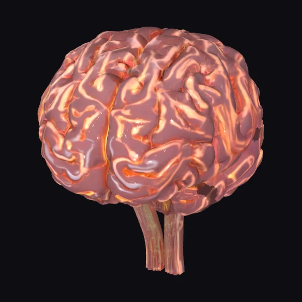 Brain with Glowing Circuits