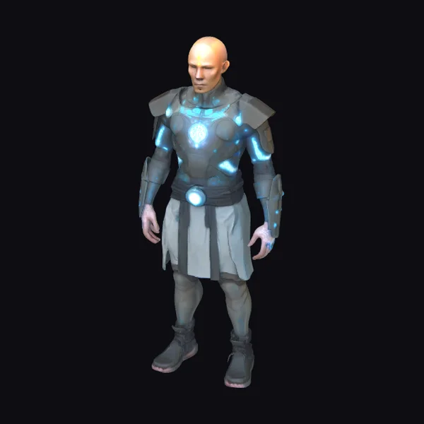 Cybernetic Monk Figure