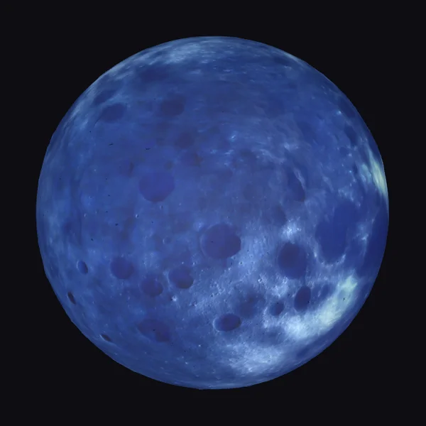 Glowing Blue Moon Sphere