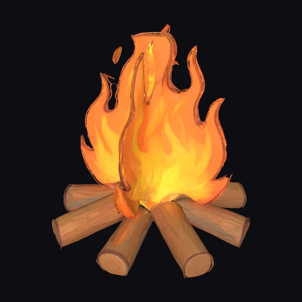 Burning Campfire Logs
