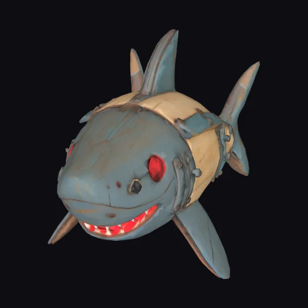 Rustic Wooden Shark Toy