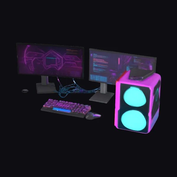 Cyberpunk Computer Setup