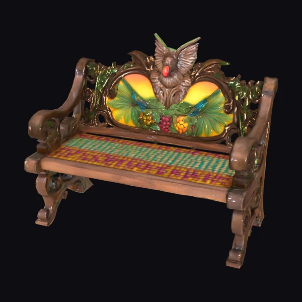 Fantasy Wooden Garden Bench