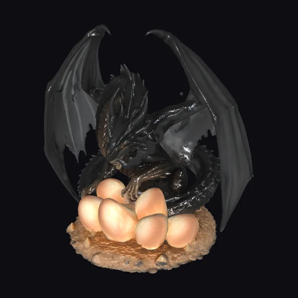 Black Dragon Guarding Eggs