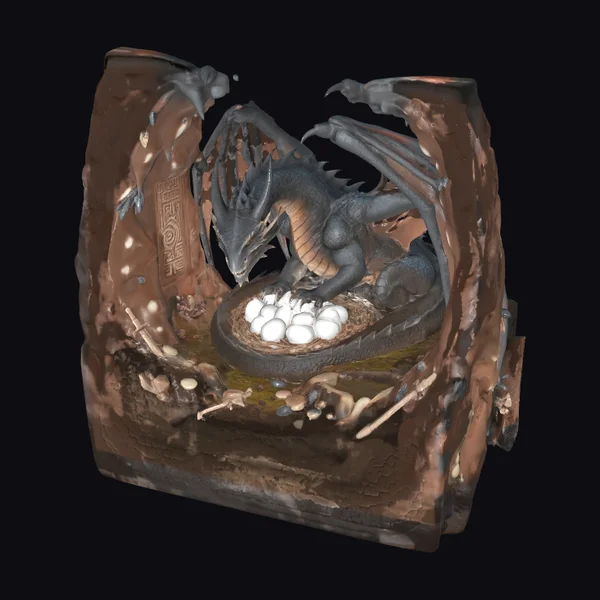 Dragon Guarding Eggs in Lair