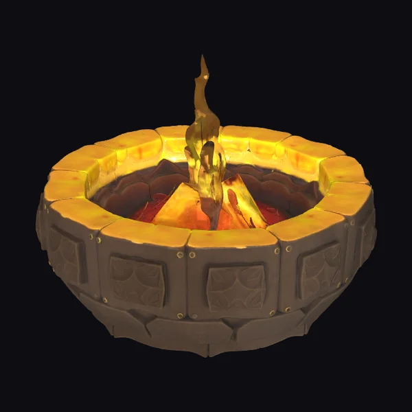 Ancient Brazier with Flame