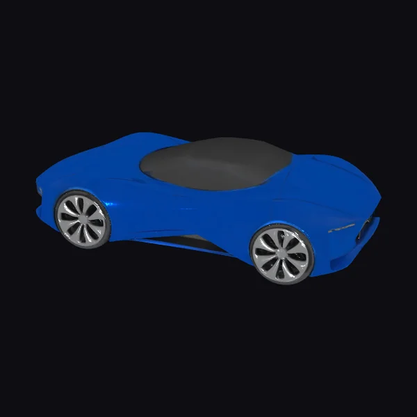 Blue Metallic Sports Car