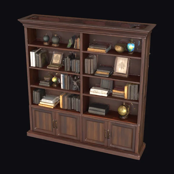 Dark Wood Bookshelf Unit