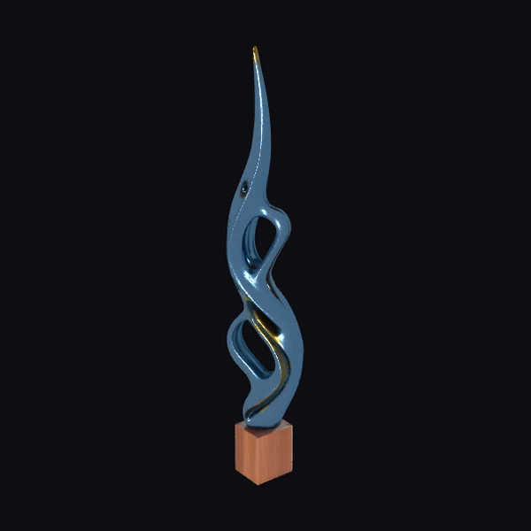 Abstract Blue Spire Sculpture