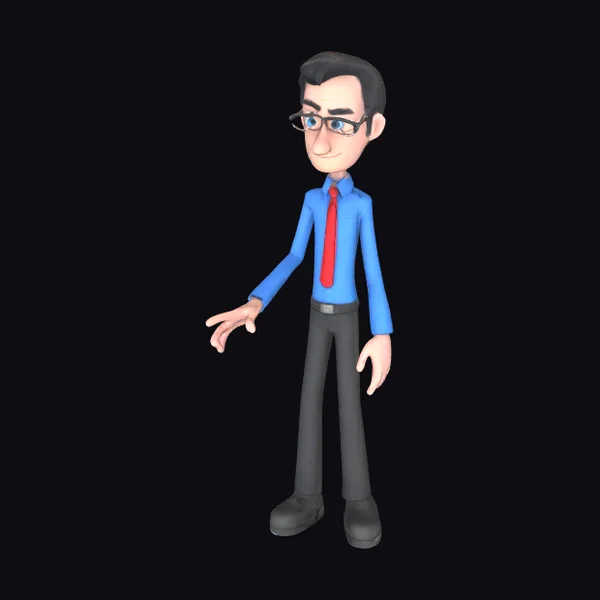 Cartoon Businessman in Glasses