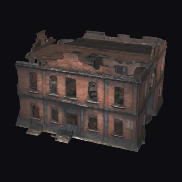 Worn Brick Building Ruin