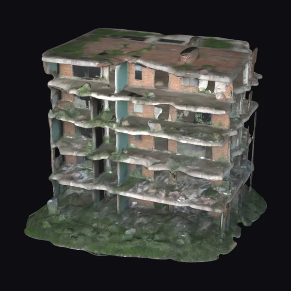 Abandoned Apartment Building Ruins