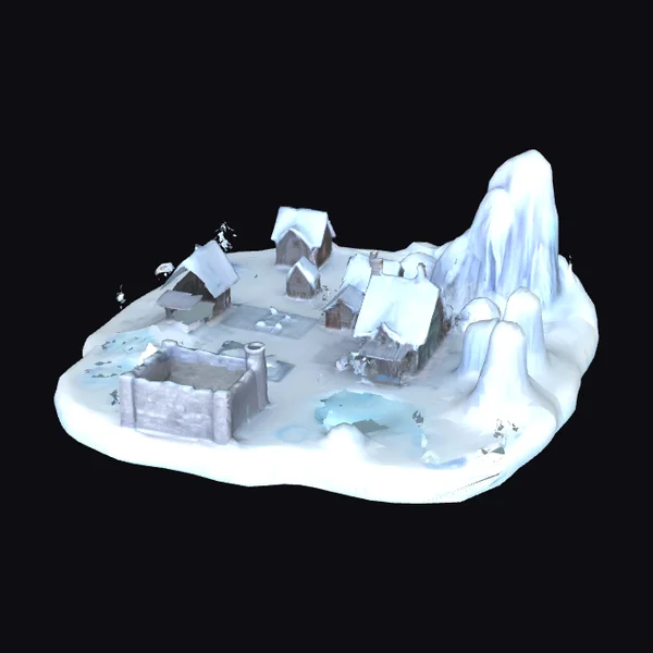 Snowy Village Landscape