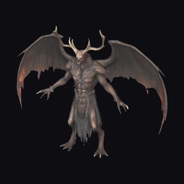 Winged Demon with Antlers