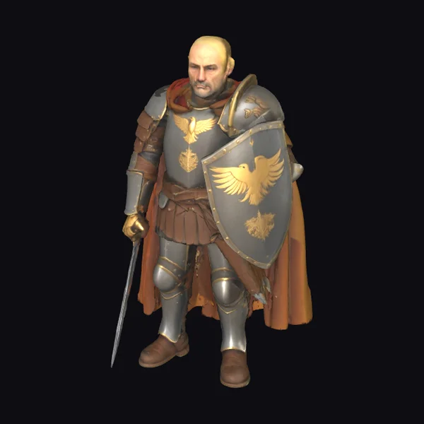 Armored Warrior with Shield