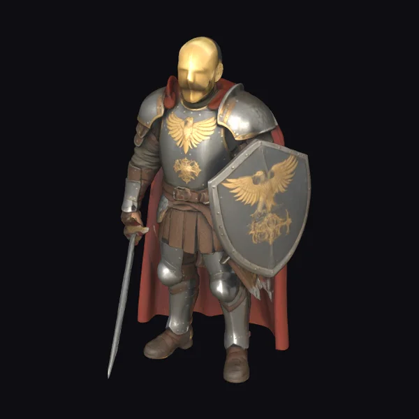 Armored Warrior with Shield